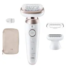 Depiladora BRAUN Silk-épil 9 Flex (50 minutos de autonomia - 2 velocidades - Branco Dourado)