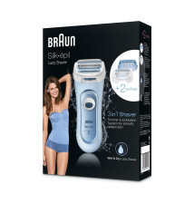 Depiladora BRAUN Silk-épil (3 cabeças - Waterproof - Azul Branco)