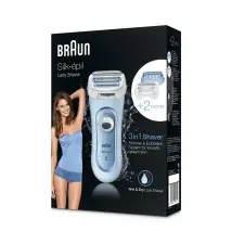 Depiladora BRAUN Silk-épil (3 cabeças - Waterproof - Azul Branco)