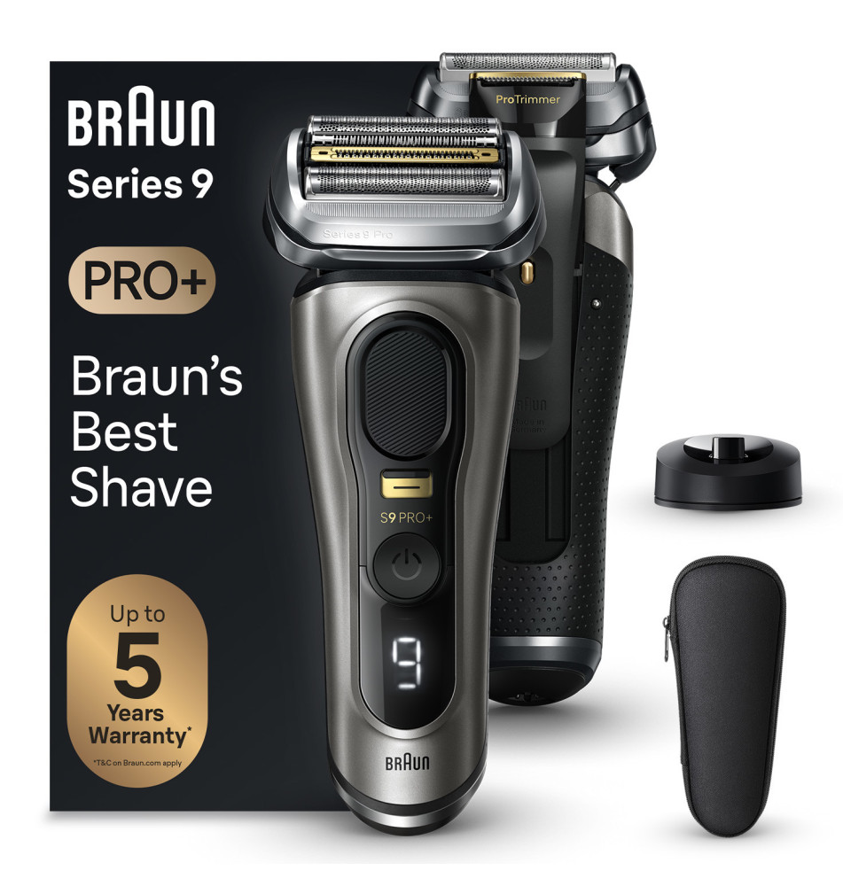 Máquina de Barbear BRAUN Series 9 Pro+ (5 cabeças - 1 hora de autonomia - Metálico)