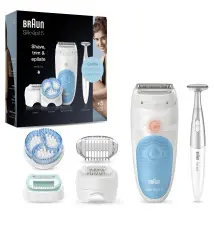 Depiladora BRAUN Silk-épil 5 (5 cabeças - Waterproof - Azul Branco)