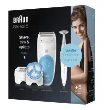 Depiladora BRAUN Silk-épil 5 (5 cabeças - Waterproof - Azul Branco)