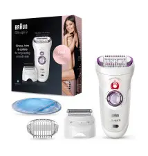 Depiladora BRAUN Silk-épil 9 (50 minutos de autonomia - 4 cabeças - Branco Violeta)