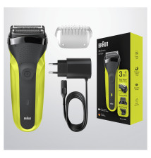 Máquina de Barbear BRAUN Series 3 300BT (3 cabeças - 5 pentes - Preto Verde)