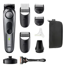 Aparador BRAUN BeardTrimmer 7 (8 acessórios - 40 medidas - Preto Cinzento)