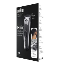 Aparador de Cabelo BRAUN Hair Clipper Series 7 (17 medidas - 50 minutos de autonomia - Preto Cinzento)