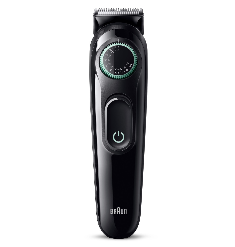 Aparador de Barba BRAUN BeardTrimmer 3 (50 minutos de autonomia - 3 pentes - Preto)