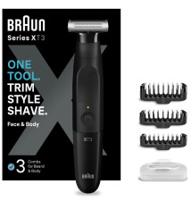 Aparador de Barba BRAUN Series XT3 (3 pentes - Waterproof - Preto)