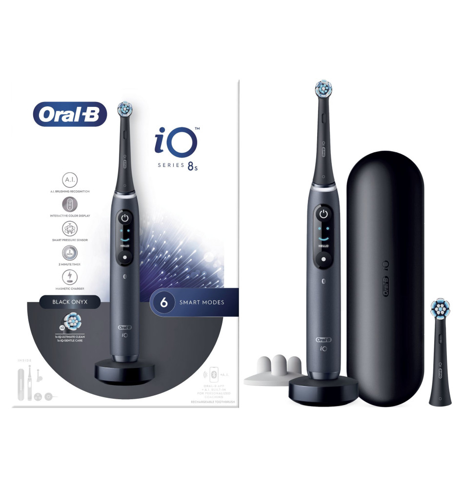 Escova de Dentes Elétrica ORAL-B IO8S (6 modos - Sensor de pressão - Preto)