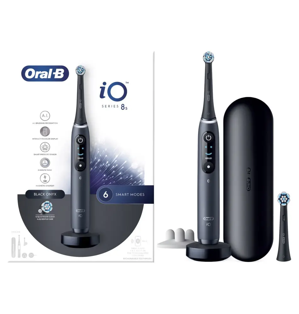 Escova de Dentes Elétrica ORAL-B IO8S (6 modos - Sensor de pressão - Preto)