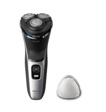 Máquina de Barbear PHILIPS Shaver 3000 (1 hora de autonomia - 3 lâminas - Preto Prateado)