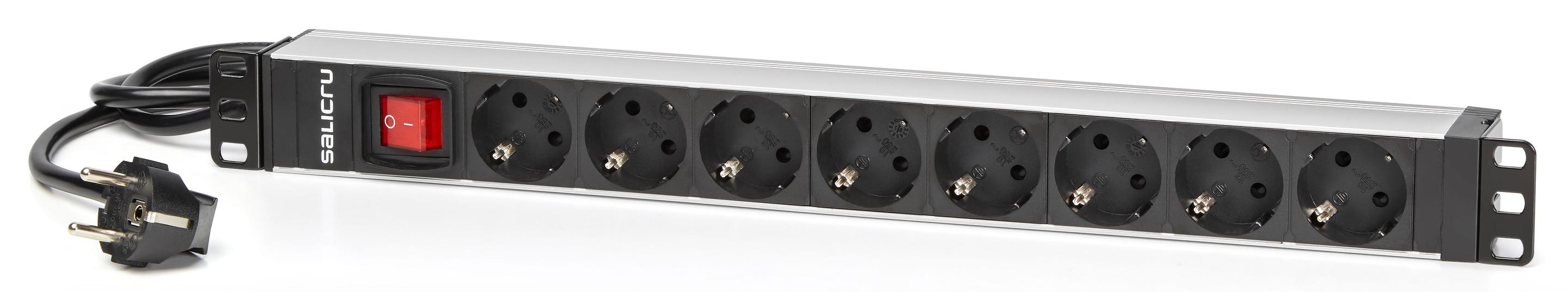 Régua de Tomadas para Rack SALICRU SPS 8F PDU SCH/SCH (Tipo F - Preto)