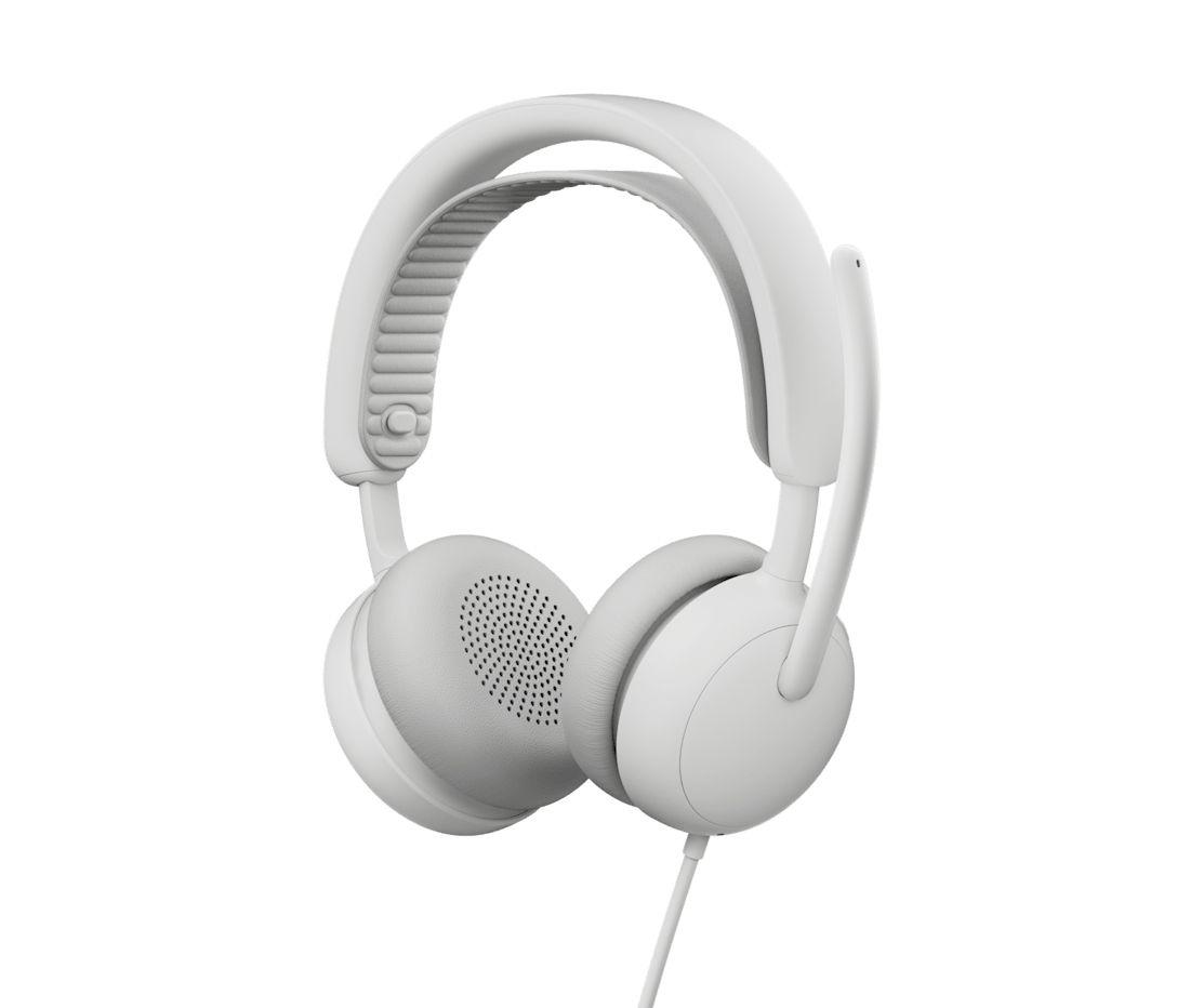 Headset LOGITECH Zone Wired 2 (Binaural - Com fios - Supra-aural - Branco)