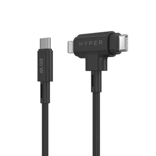 Cabo USB-C/Lightning HYPER HyperJuice HJ4010BKGL (1,5 m - USB C/Lightning - USB C - Preto) — miniatura 3