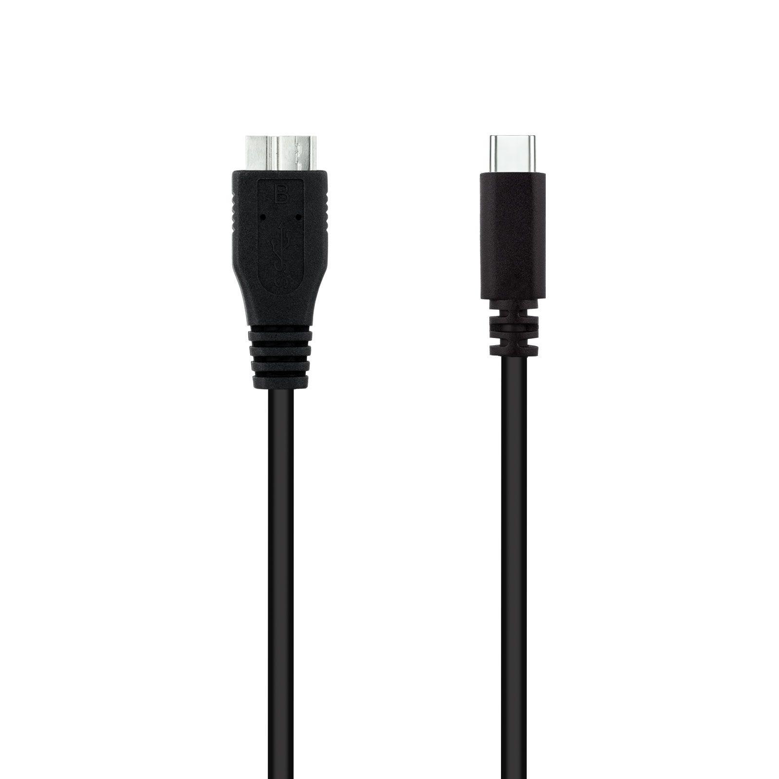 Cabo USB NANOCABLE 10.01.1201-BK (1 m - USB-C - Micro-USB B - Preto), miniatura 2