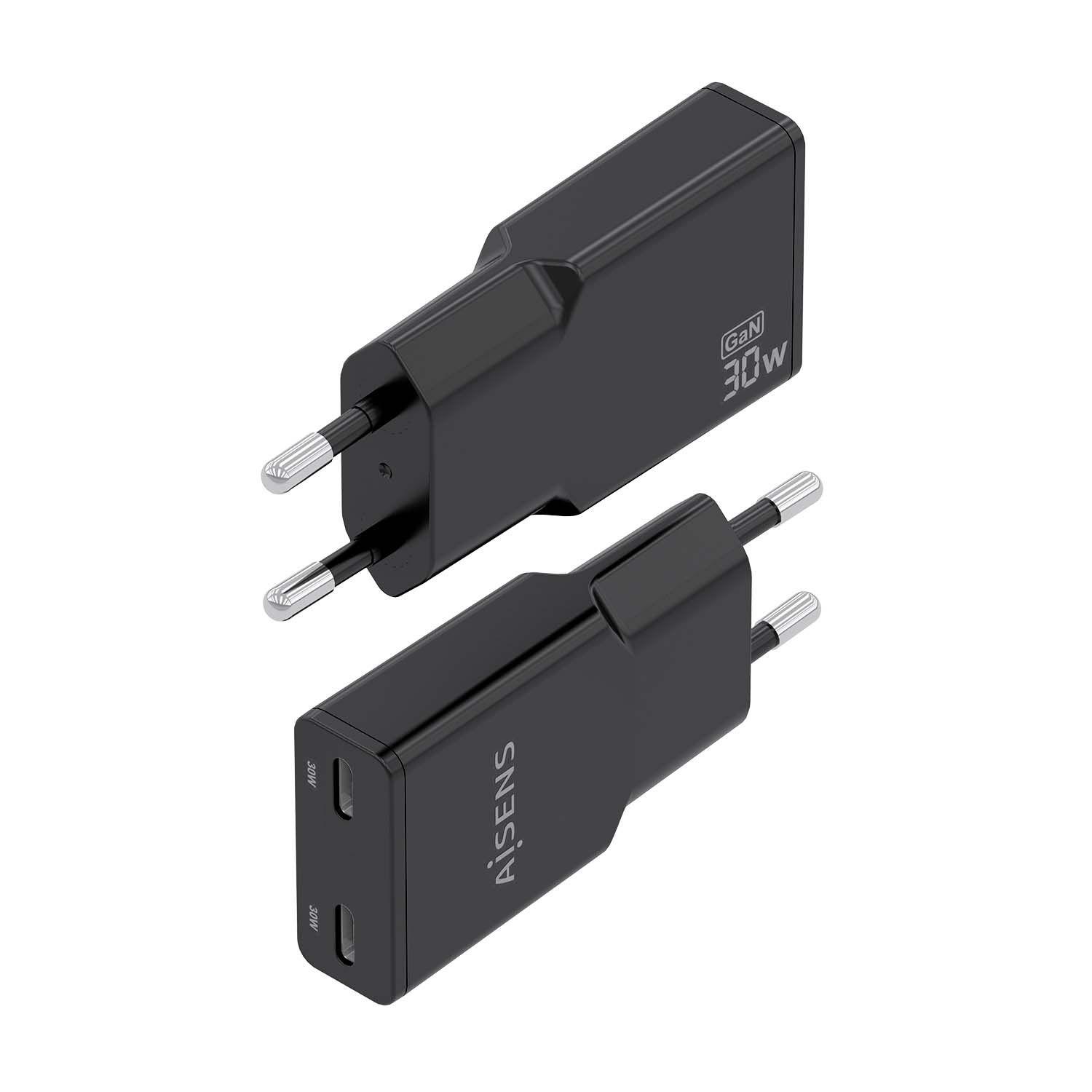 Carregador de Parede AISENS ASCH-30W2P049-BK (30 W - Preto) — miniatura 3