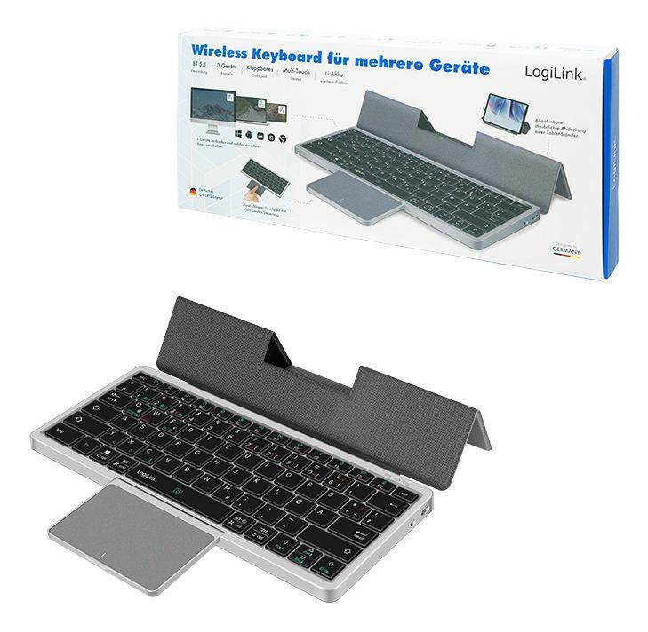 Teclado LOGILINK ID0214 (Alemão - Direito - Bluetooth - Cinzento) — miniatura 6