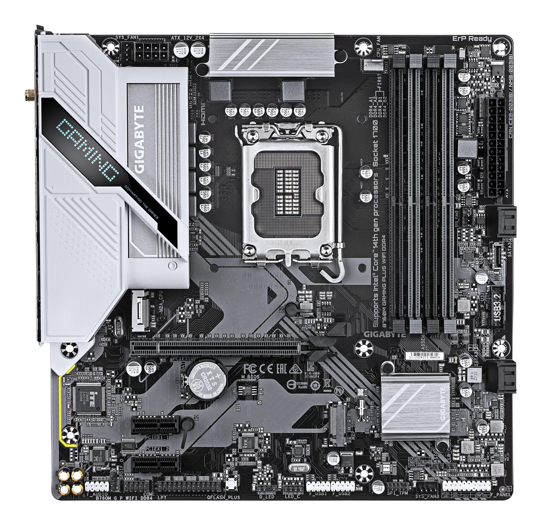Motherboard GIGABYTE B760M GAMING PLUS WIFI DDR4 (LGA 1700 - micro-ATX - Duplo canal - Cinzento) — miniatura 2