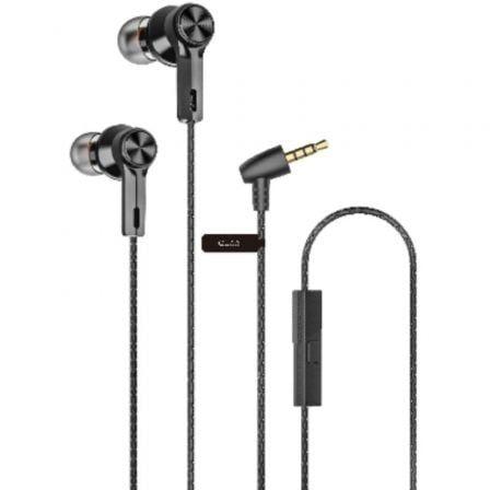 Auscultadores QUBO EB-100BK (10 mm - 200 Hz - Jack de 3,5 mm - Preto)