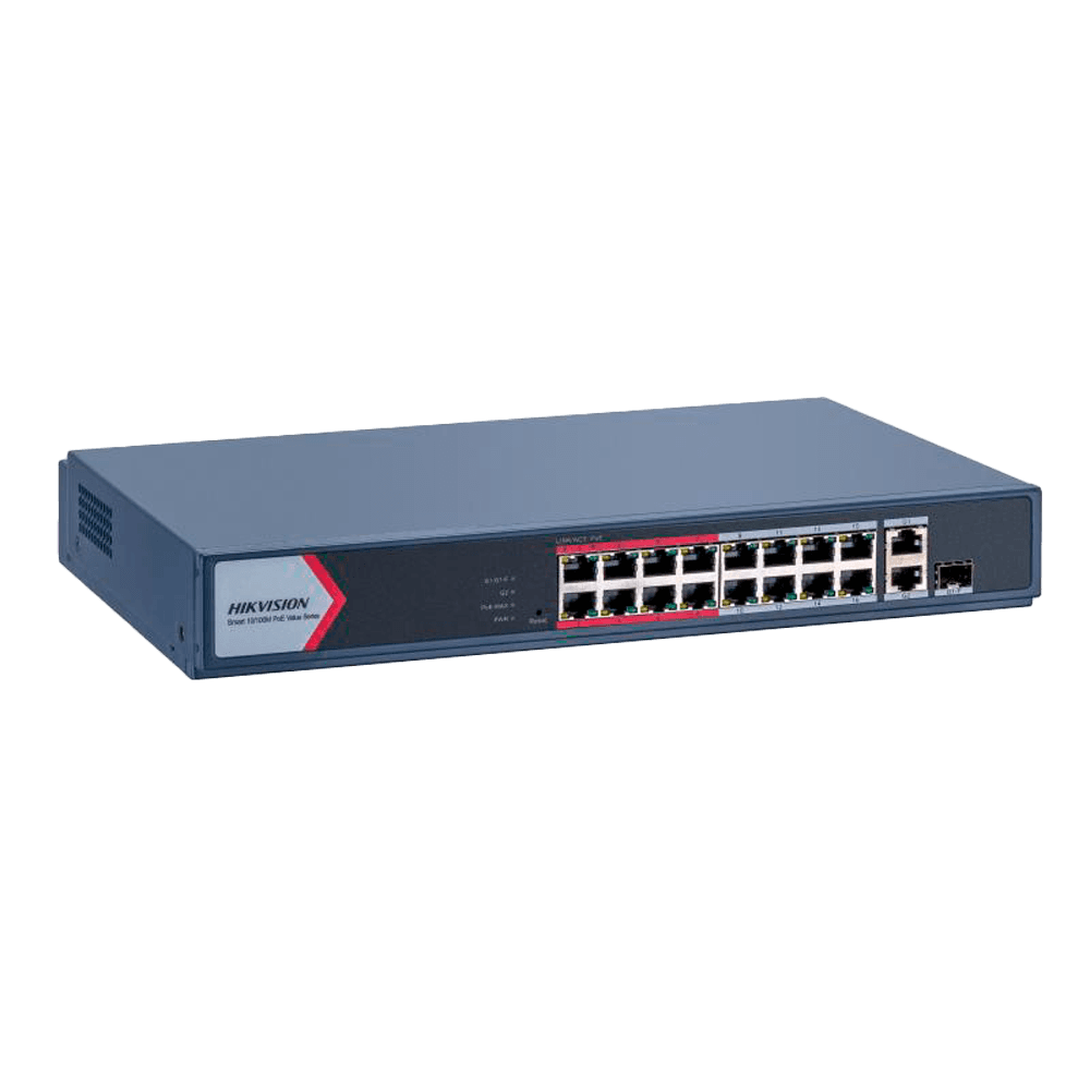 Switch Gerível HIKVISION DS-3E1318P-EI/M (10/100 Mbit/s - 4 MB - 9,2 Gbit/s - Cinzento)