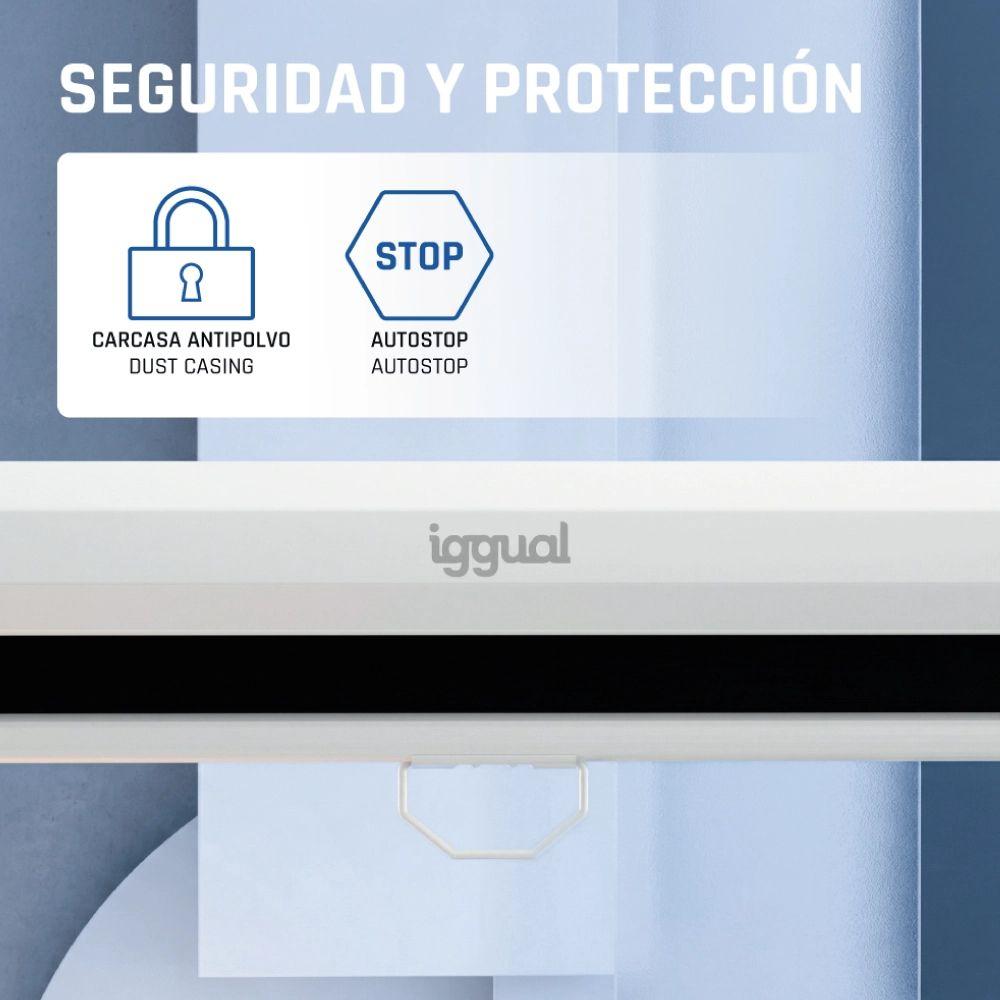 Ecrã de Projeção Manual IGGUAL PSIMS200 (2,82 m - Preto e Branco) — miniatura 7