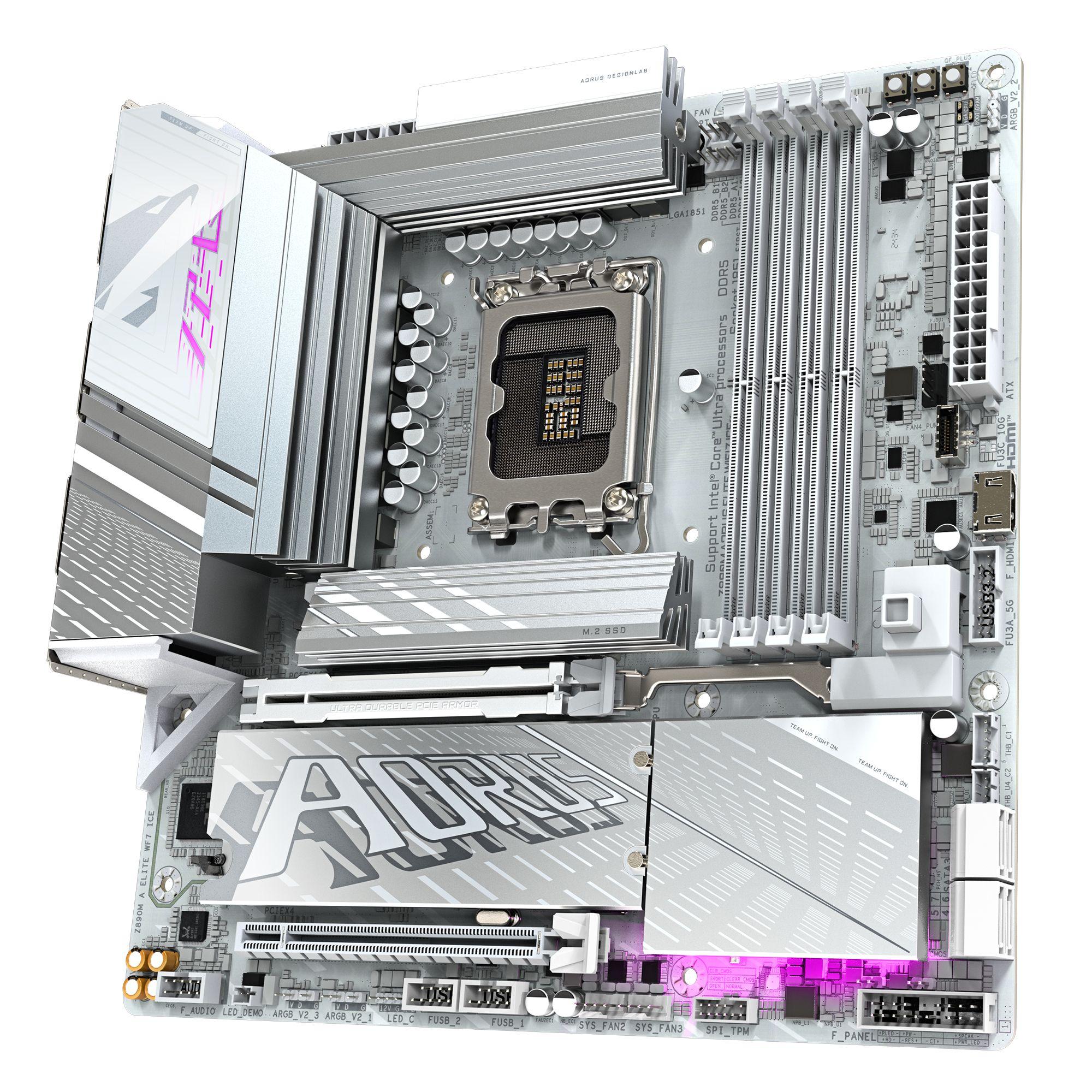Motherboard GIGABYTE Z890M AORUS ELITE WIFI7 ICE (LGA 1851 (Socket V1) - Intel Core Ultra - ATX - Branco), miniatura 4