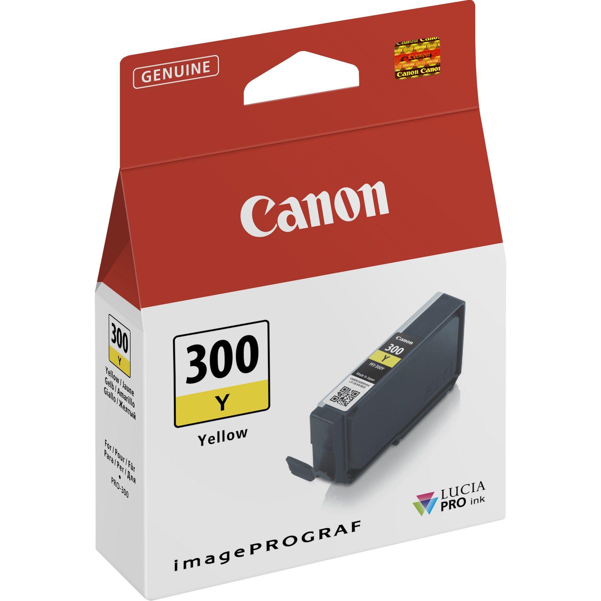 Tinteiro CANON PFI-300Y (530 páginas - Amarelo)