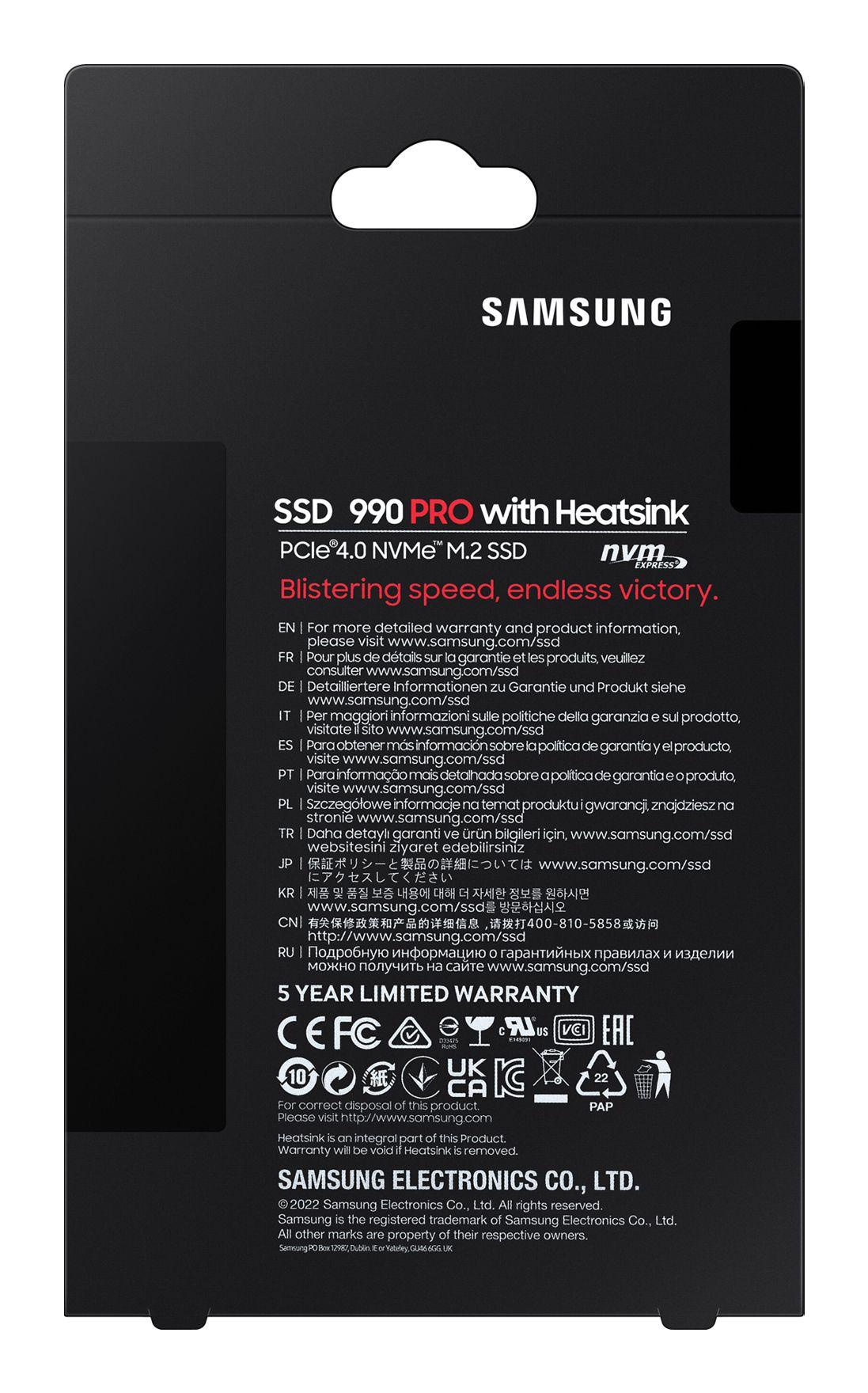SSD SAMSUNG 990 PRO Heatsink MZ-V9P1T0CW (1 TB - M.2 2280 - PCI Express 4.0 NVMe) — miniatura 8