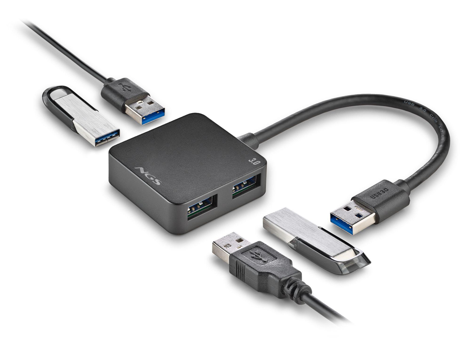 Hub USB NGS IHUB3.0TINY (0,18 m - Não suportado - Preto) — miniatura 4