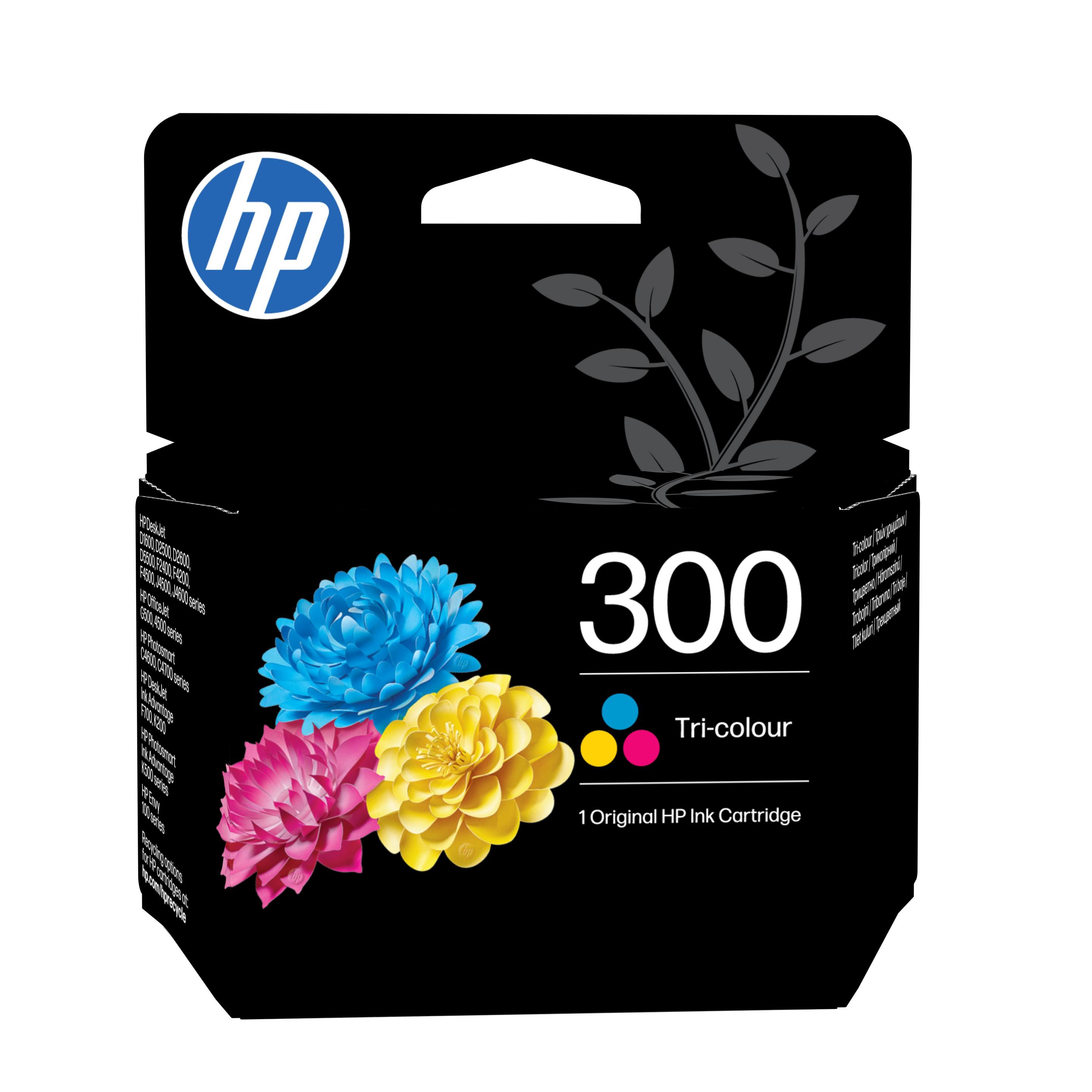 Conjunto de Tinteiros HP 300 (Preto/Tricolor)