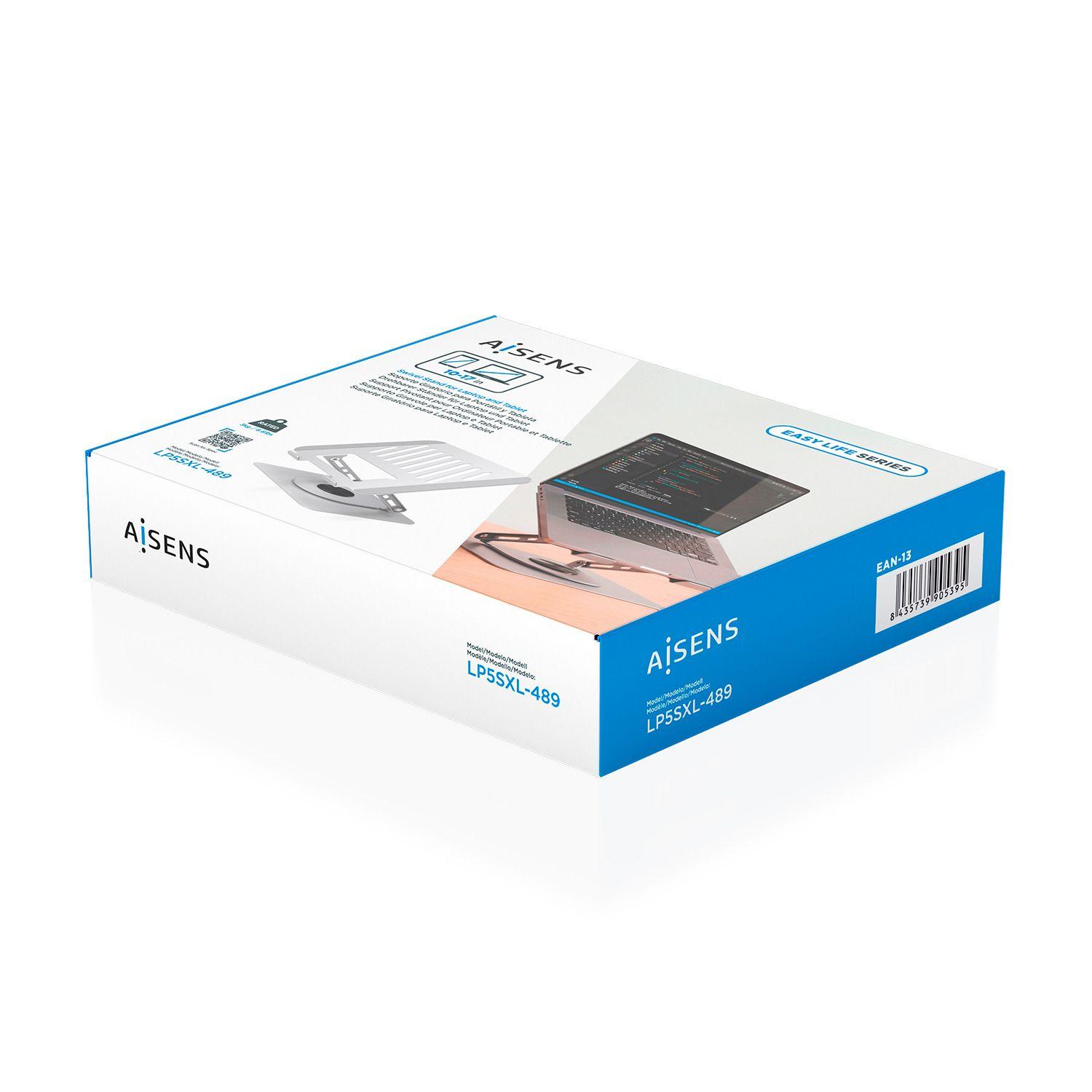 Suporte de Secretária para Portátil e Tablet AISENS LP5SXL-489 (43,2 cm - Prateado), miniatura 8