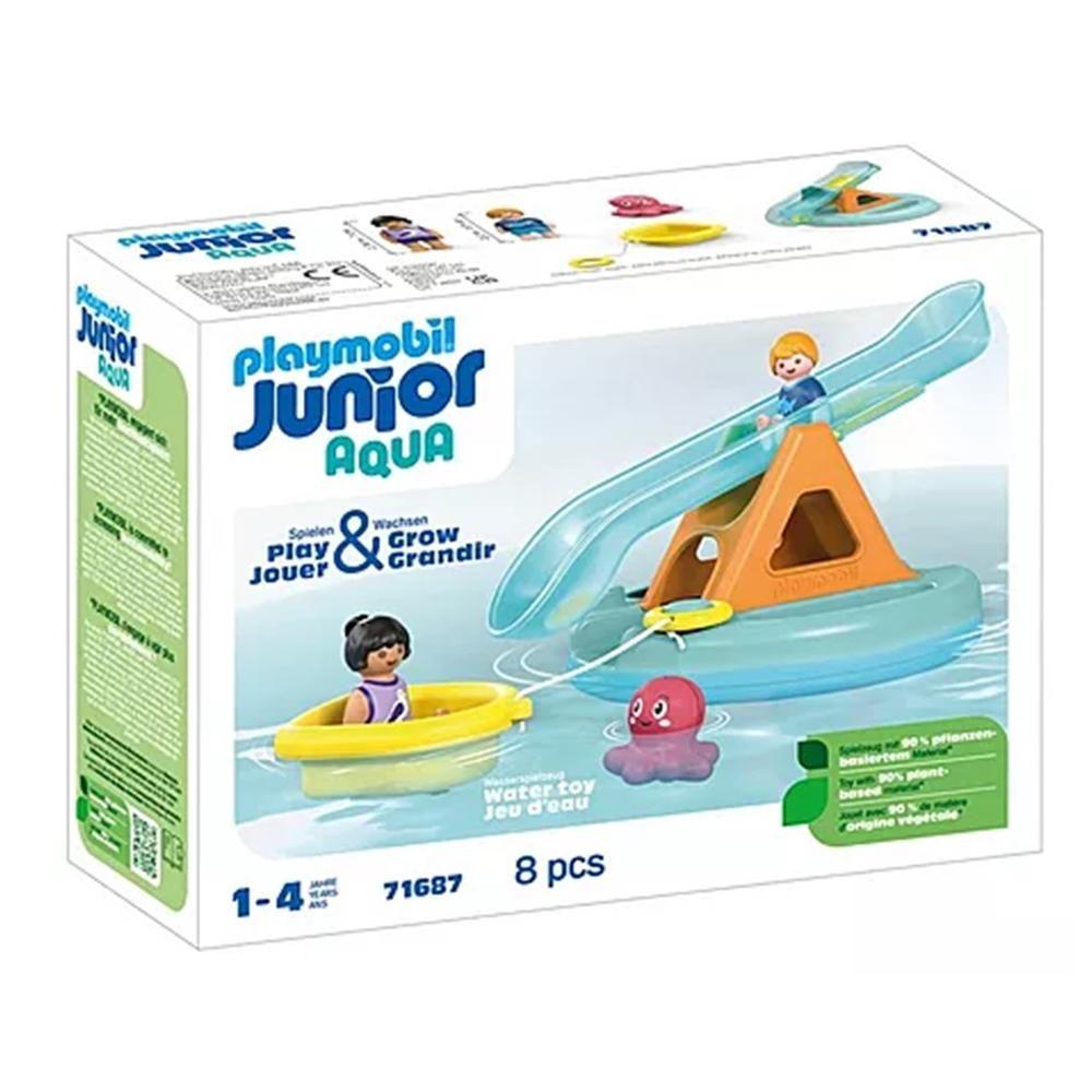 Conjunto Aquático PLAYMOBIL Junior Aqua Ilha de Banho com Escorrega (1 ano - Multicor)