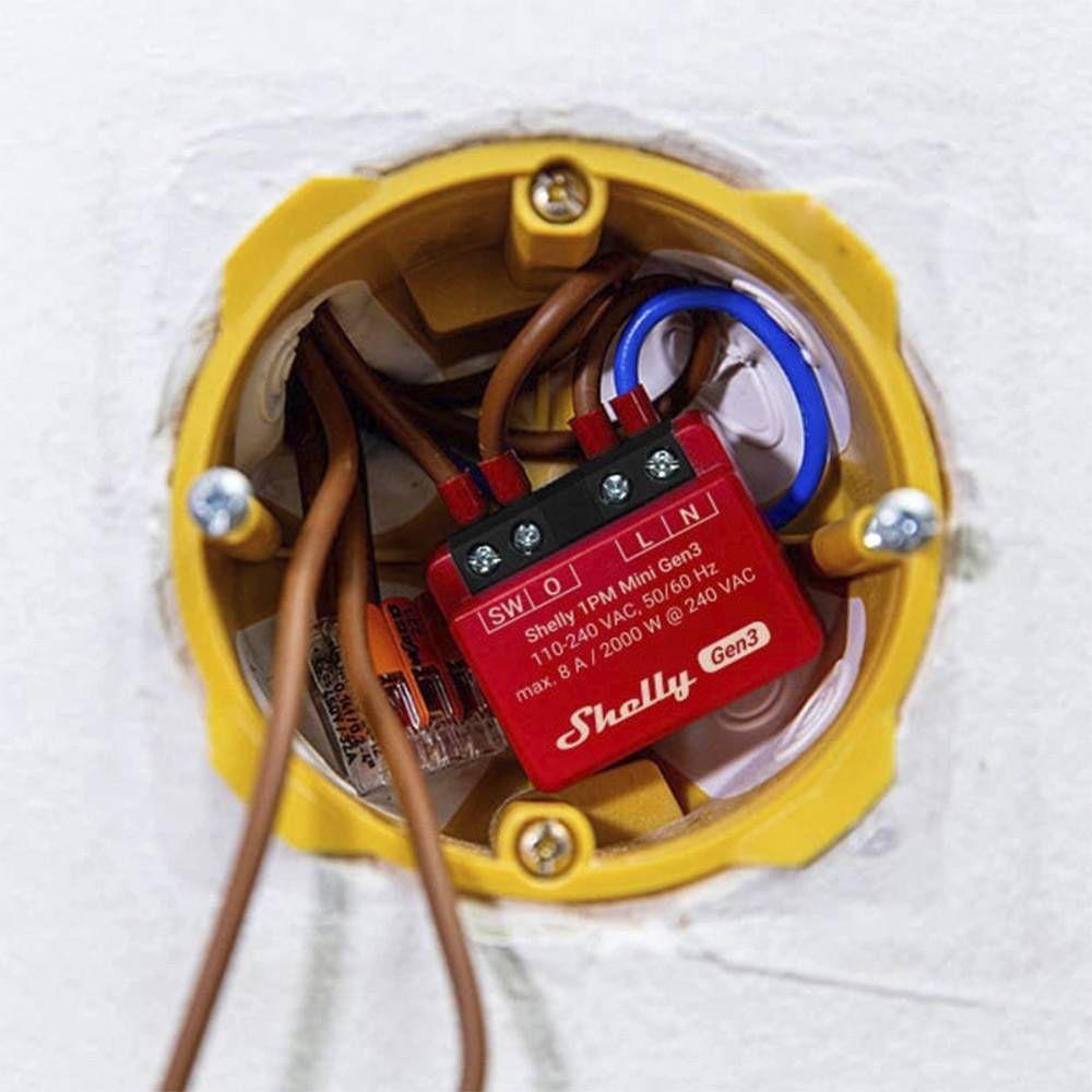 Módulo de Interruptor Inteligente SHELLY 1PM Mini Gen3 (Vermelho) — miniatura 3