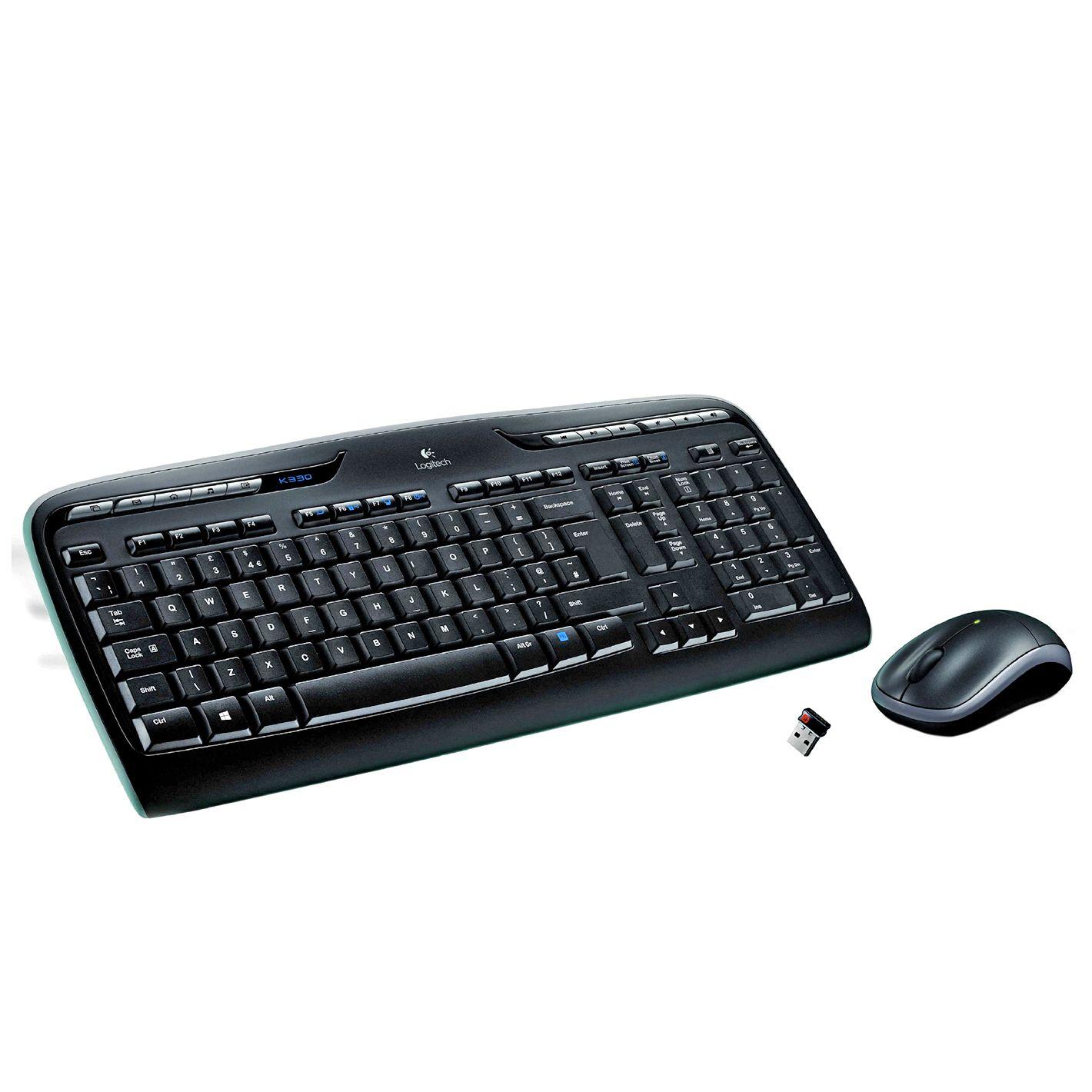 Teclado e Rato LOGITECH MK330 (Espanhol - Tamanho completo - USB - Preto e Cinzento)