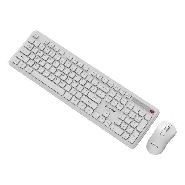 Conjunto Teclado e Rato GEMBIRD KBS-WPS-01-W (Estados Unidos - Tamanho completo - USB Tipo-A - Branco), miniatura 2