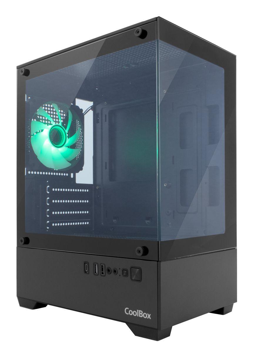 Caixa de Computador COOLBOX GM200 Vision Lite (Micro ATX, Mini-ITX - Micro Tower - Aço, vidro temperado - Preto)