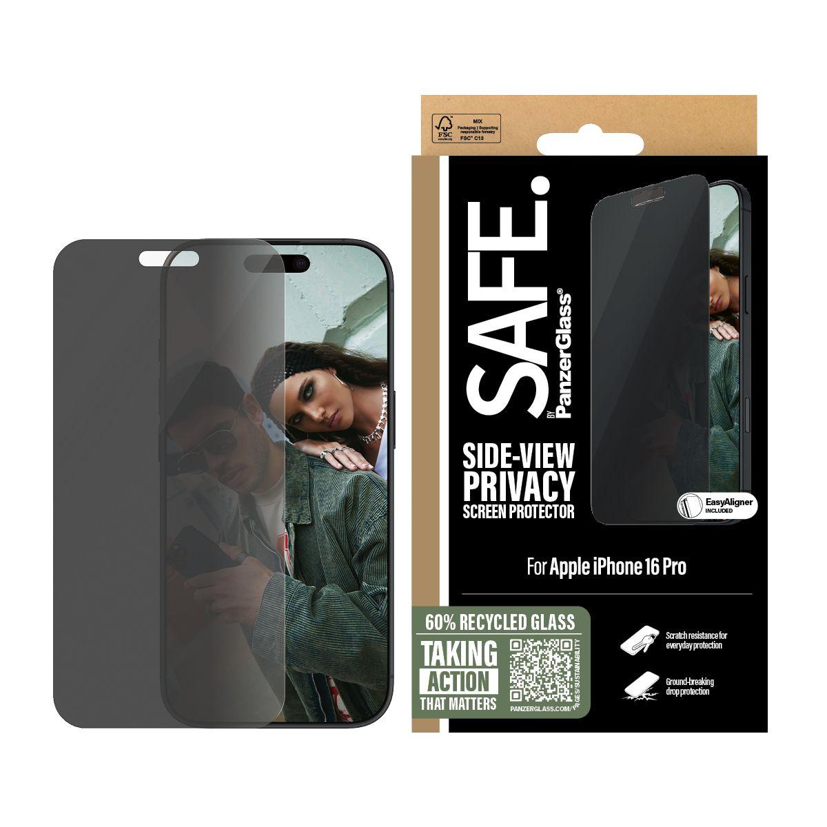 Película de Proteção de Ecrã de Privacidade PANZERGLASS SAFE iPhone 16 Pro UWF (Apple iPhone 16 Pro - Apple - Transparente), miniatura 2