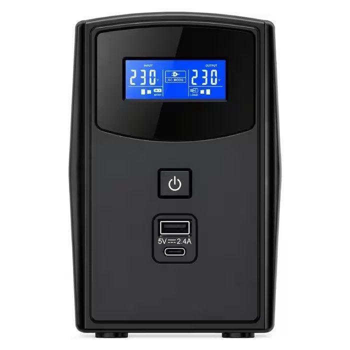 UPS PHASAK Sirius PH-7308 (USB Type-B - Tipo F - Preto) — miniatura 2