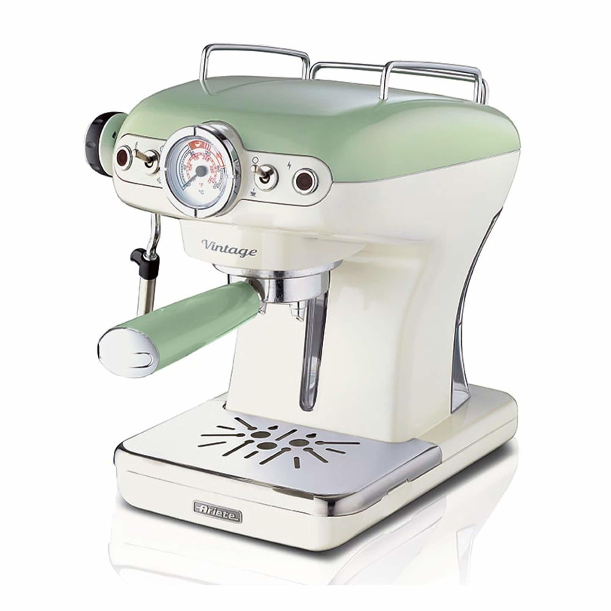 Máquina de Café Expresso ARIETE 1389/14 (Café moído e doses individuais - 850 W - 15 bar - Bege/Verde-claro)