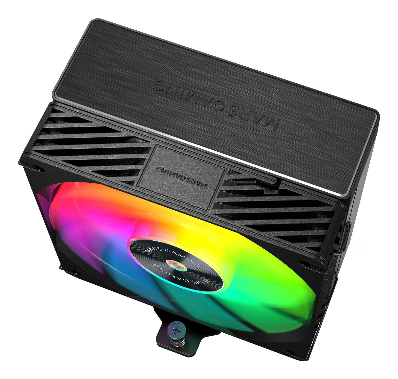 Dissipador de CPU MARS GAMING MCPU-X5ARGB (12 cm - 1 ventoinha - 2000 RPM - Preto) — miniatura 3