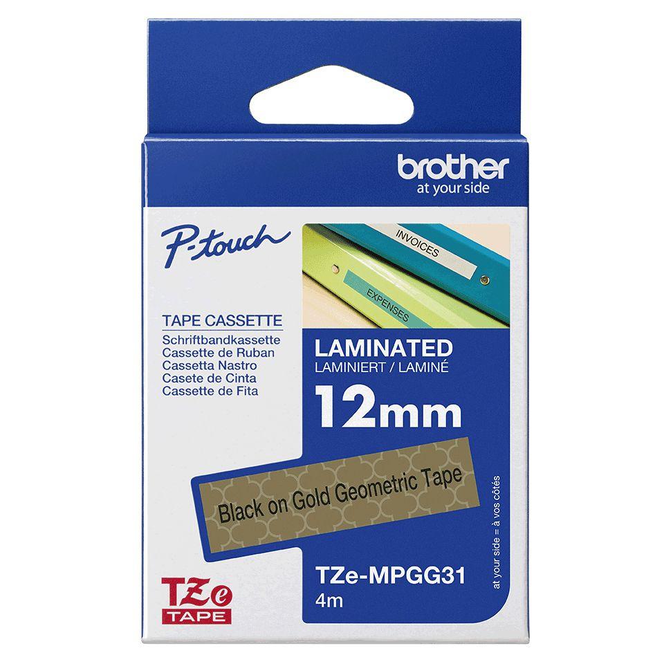 Fita de Impressão BROTHER TZE-MPGG31 (Preto sobre Dourado), miniatura 4