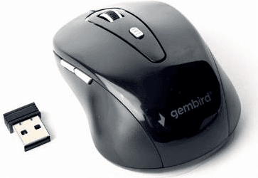 Rato GEMBIRD MUSW-6B-01 (Mão direita - 1600 DPI - Ótico - Preto e Cinzento)