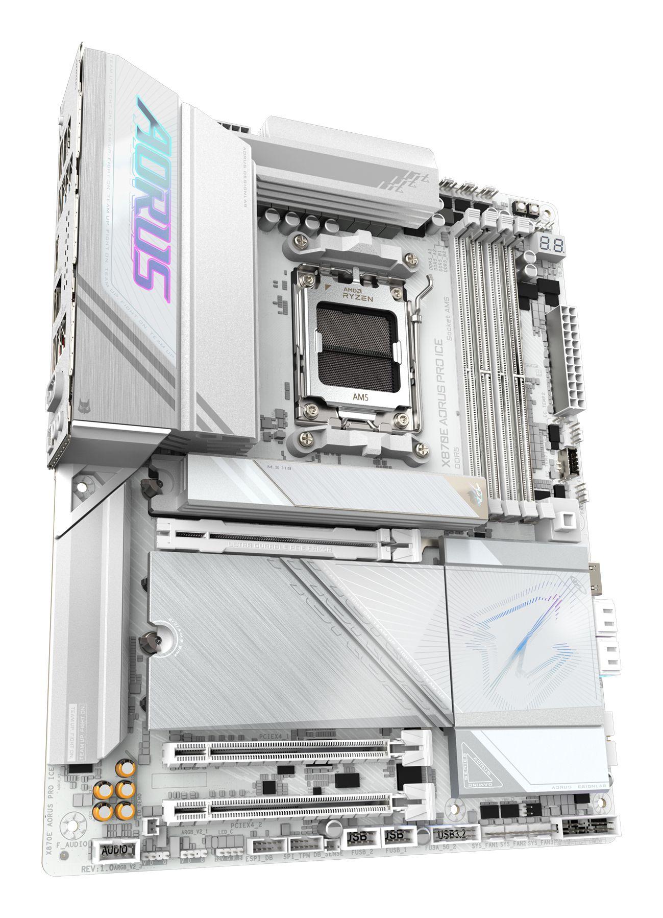 Motherboard GIGABYTE X870E AORUS PRO ICE (AM5 - ATX - AMD X870E - Branco), miniatura 3