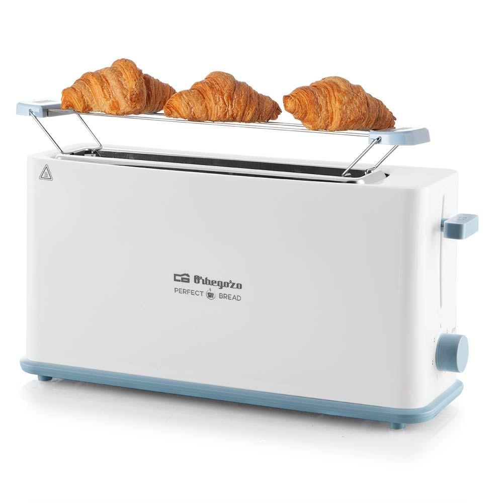 Torradeira ORBEGOZO TO4014 (850 W - Larga para pão espesso - Amovível - Branco e Azul) — miniatura 2