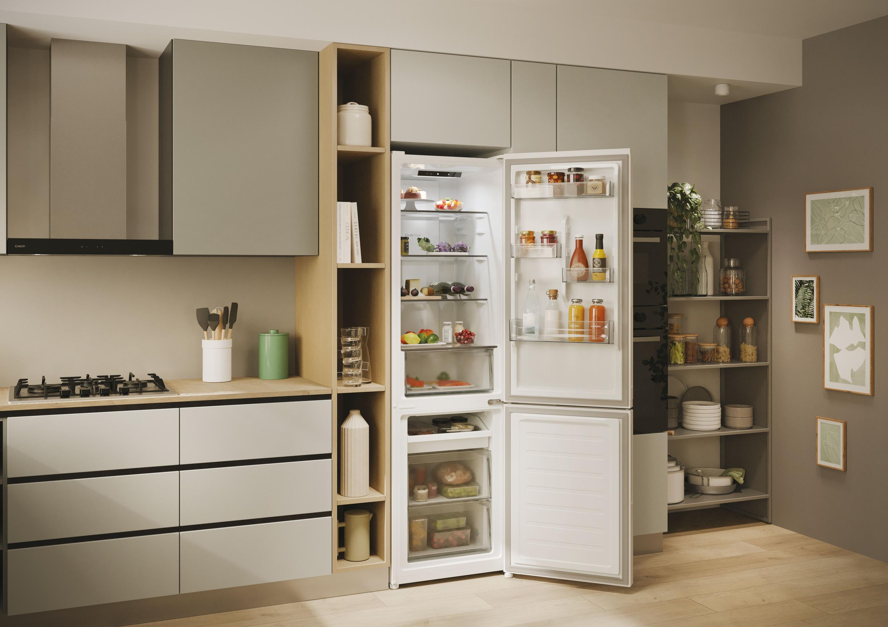 Frigorífico Combinado Independente CANDY CNCQ2T518EW (279 L - 182,5x54,5x60,2 cm - 55 cm - Branco), miniatura 15