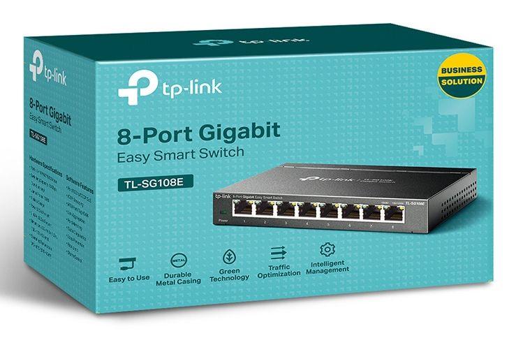 Switch de Rede TP-LINK TL-SG108E (Gigabit Ethernet - 1,5 MB - 16 Gbit/s - Preto) — miniatura 3
