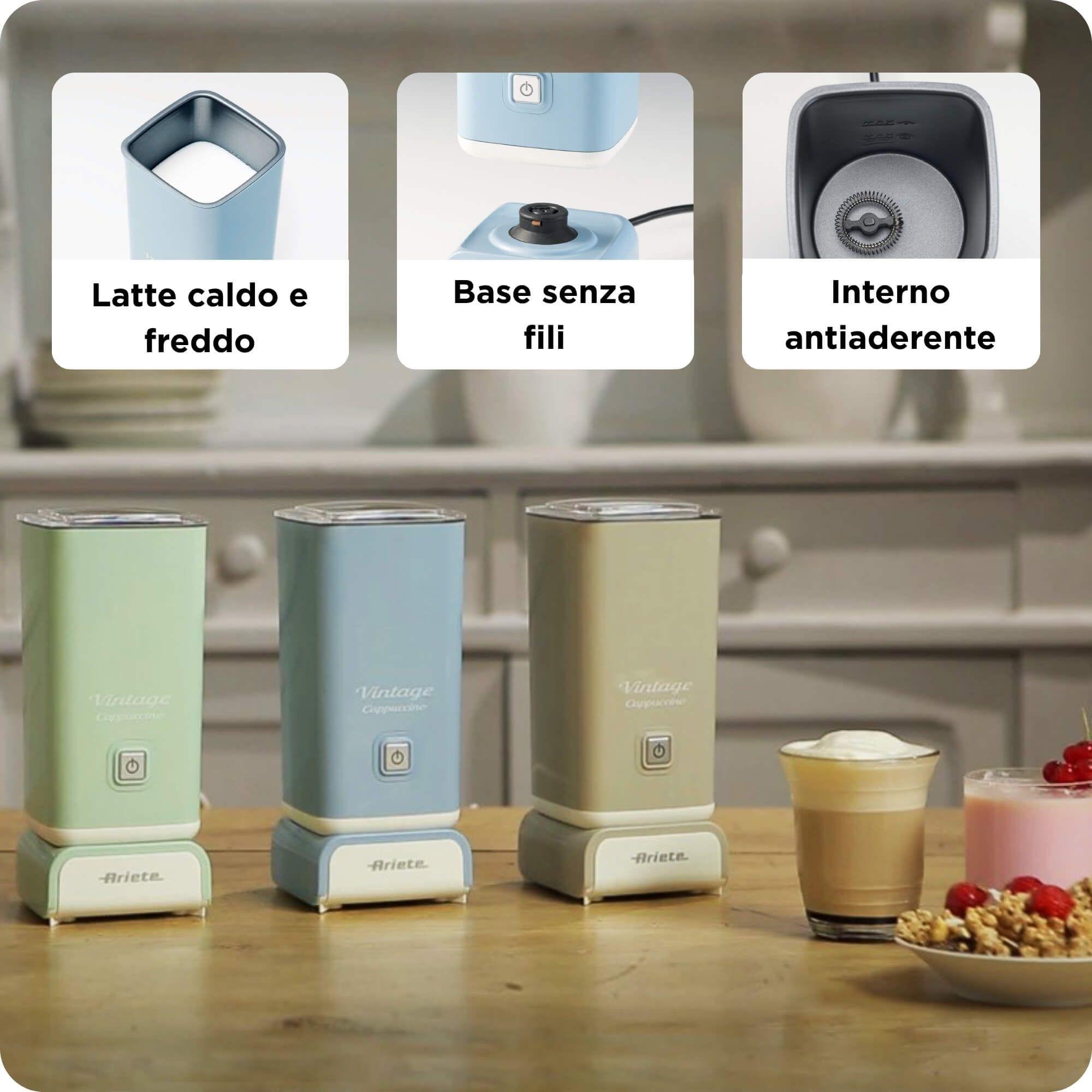 Espumador e Aquecedor de Leite ARIETE 287805 (500 W - Quente e frio - Altura 22 cm - Azul Claro), miniatura 3