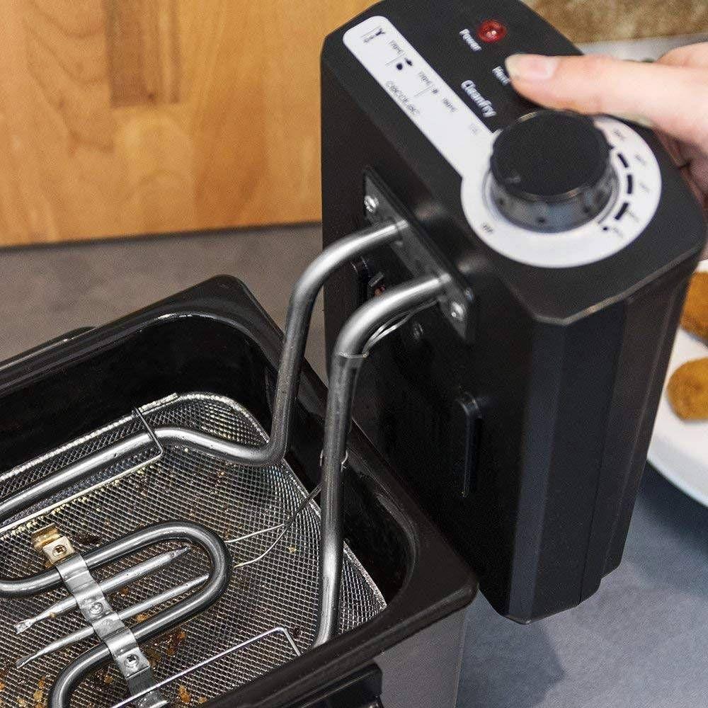Fritadeira Independente CECOTEC CLEAN FRY 03031 (1000 W - 190 °C - Rotativo - Preto e Inox), miniatura 3
