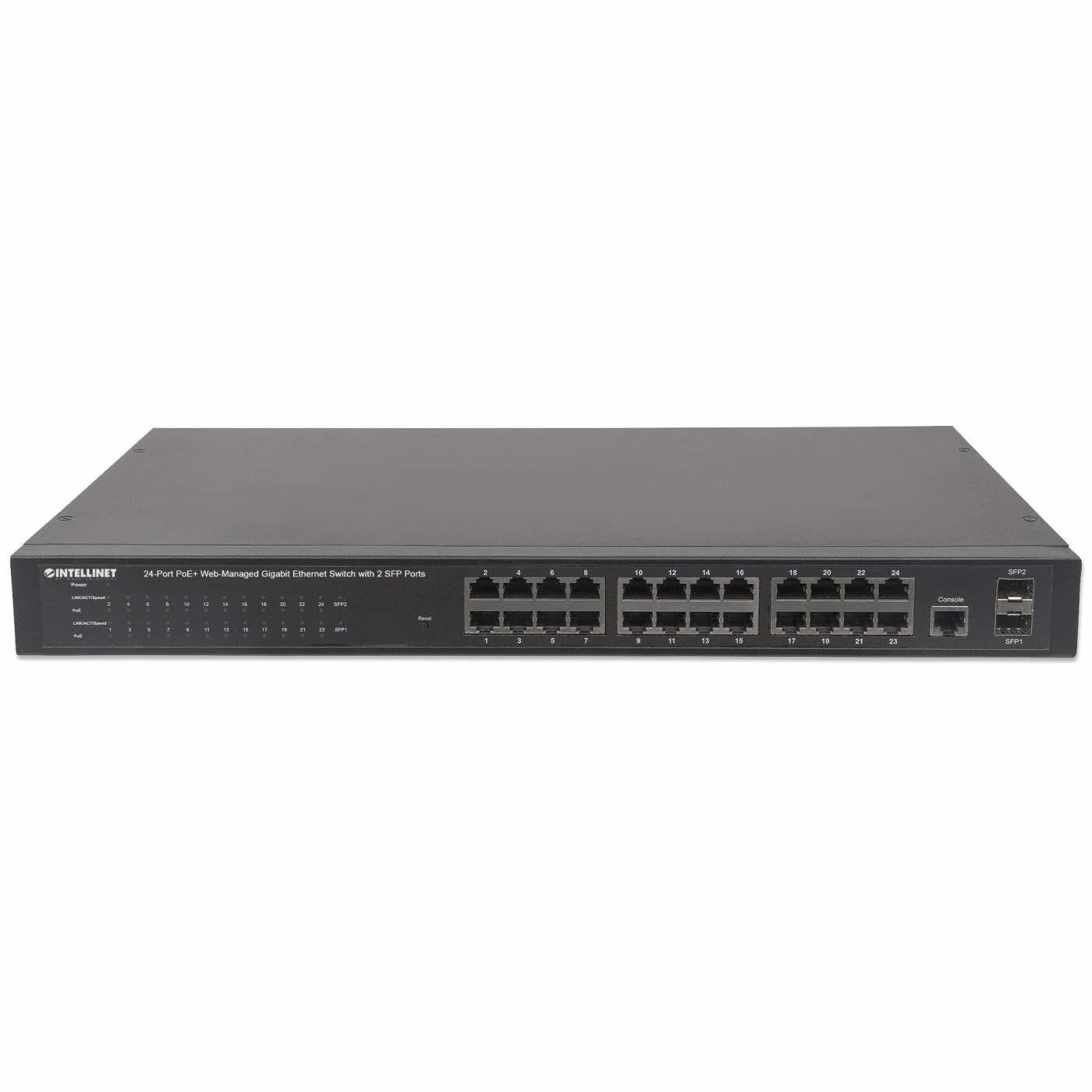 Switch de Rede Gerido INTELLINET 560559 (24 portas RJ-45 - Gigabit Ethernet - 52 Gbit/s - Preto) — miniatura 4