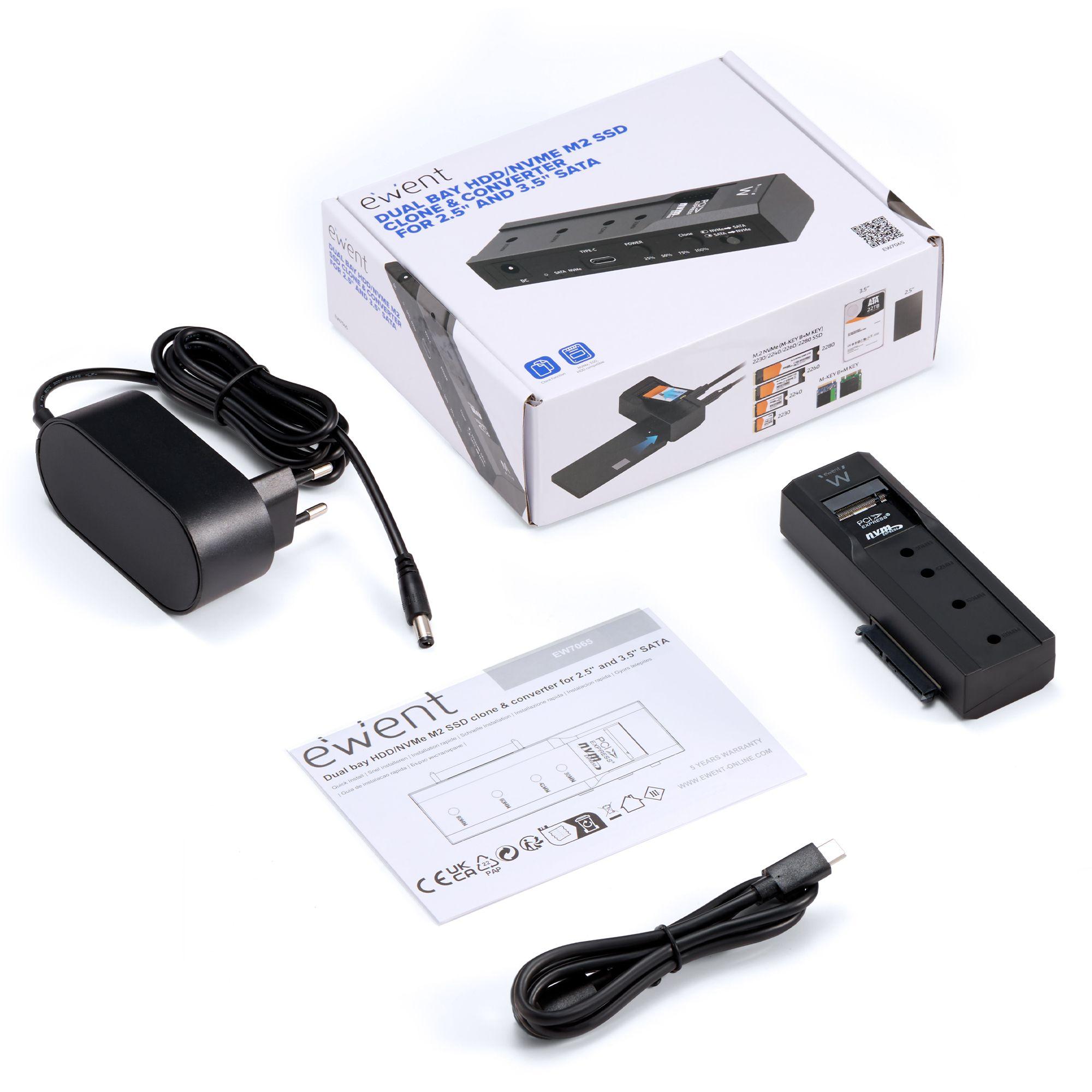 Dock Station Clonadora EWENT EW7065 (M.2 - Preto), miniatura 2